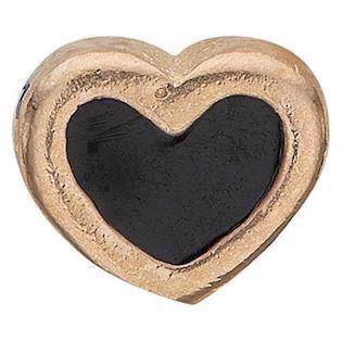 Christina Collect forgylt 925 sterlingsølv svart emaljehjerte lite belagt hjerte med svart emalje, modell 603-G4